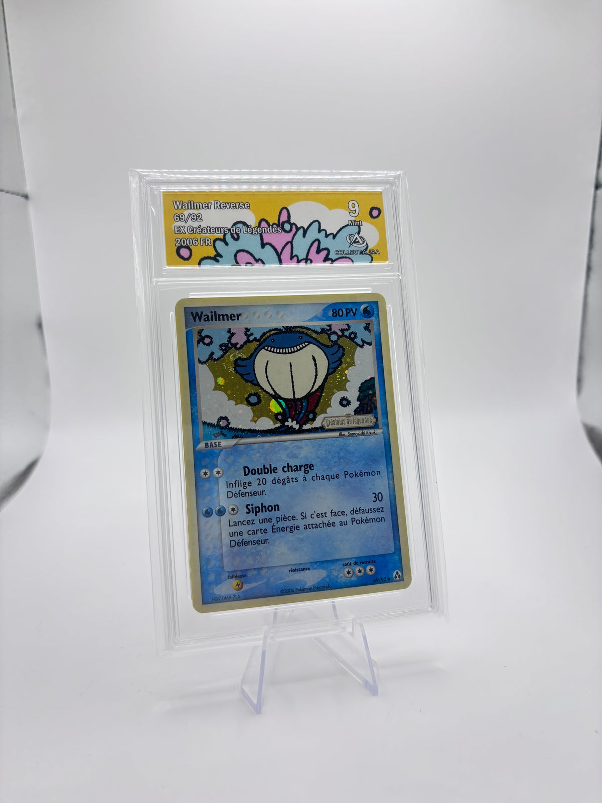 Carte gradée Collect Aura 9 Wailmer Reverse EX Créateurs de Légendes FR – photo 2