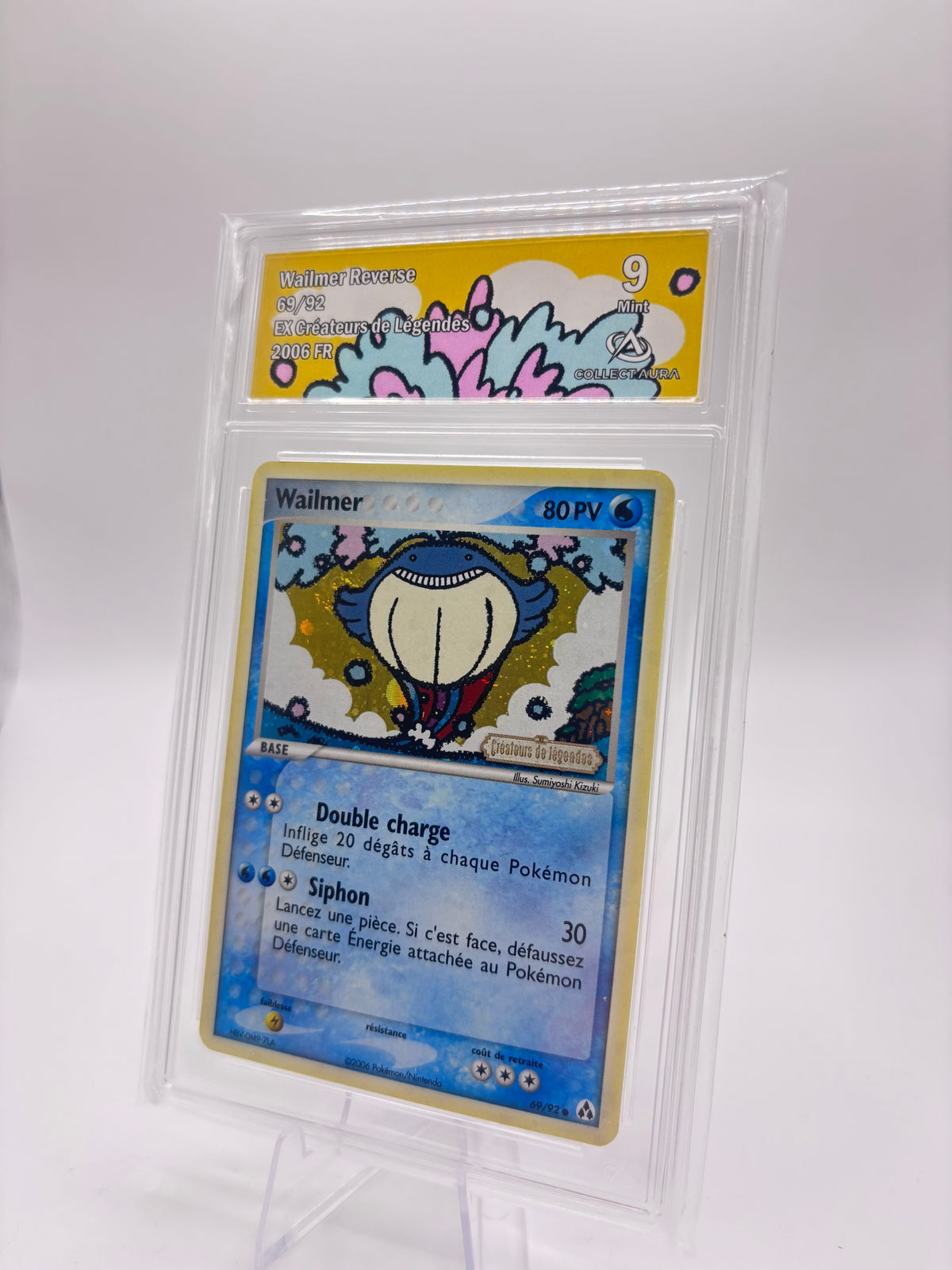 Carte gradée Collect Aura 9 Wailmer Reverse EX Créateurs de Légendes FR
