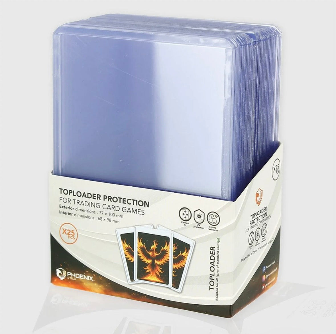 Toploader 35PT 3"X4" (X 25) Standard Phoenix Shield