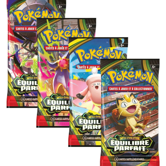 Art Set 4 Boosters Pokémon Méga-Évolution ME03 Équilibre Parfait