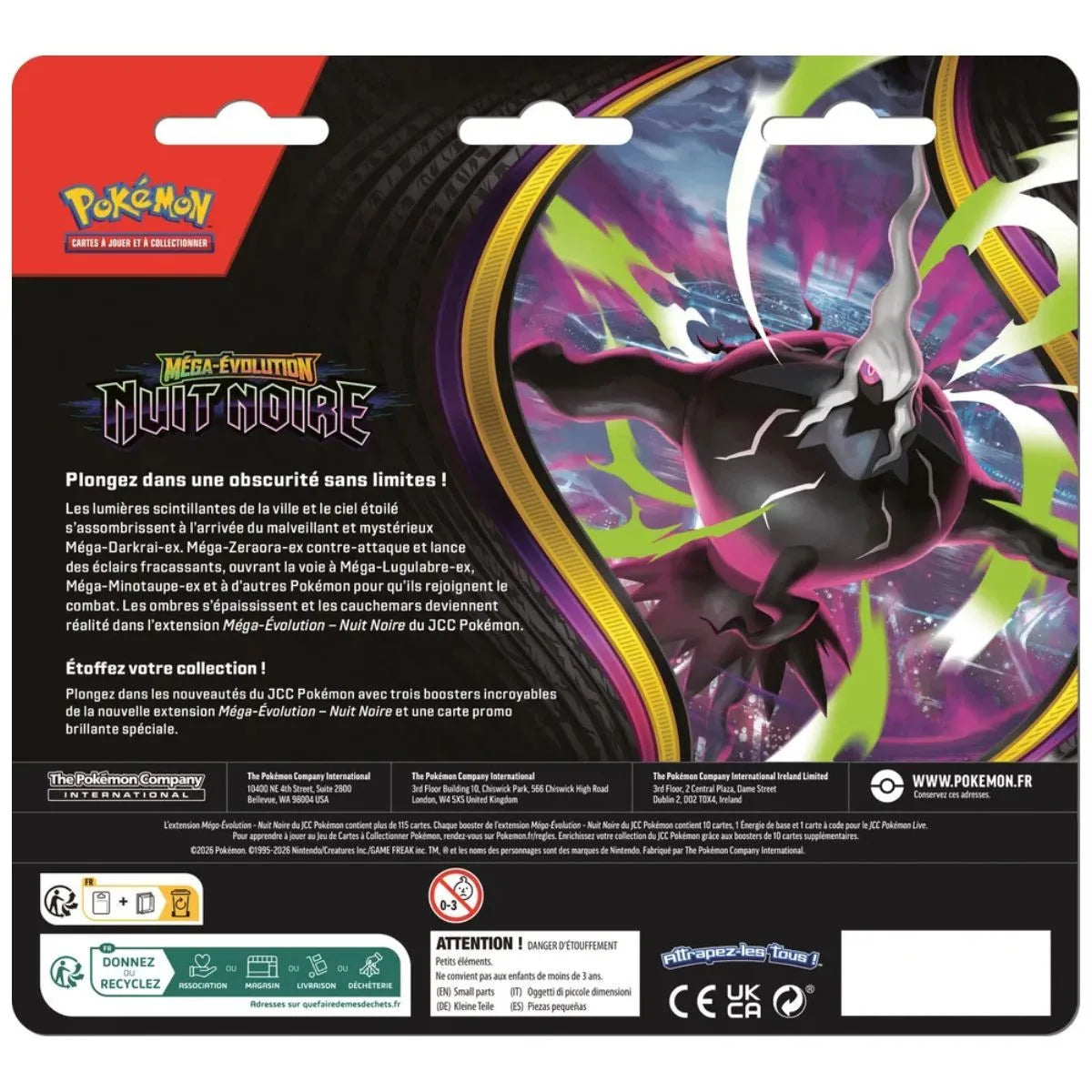 Tripack Nuit Noire ME05 3 Booster Pokémon Français – photo 2